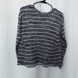 grey and white stripe long sleeve